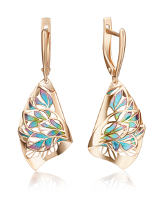 Серьги из золота PLATINA jewelry 02-4024-00, эмаль