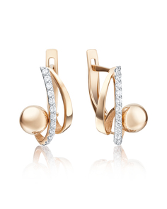 Серьги из золота PLATINA jewelry 02-4029-00, фианит