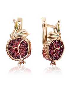 Серьги из золота PLATINA jewelry 02-4047-00, гранат