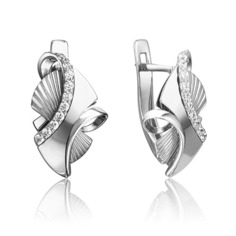 Серьги из золота PLATINA jewelry 02-4060-00, фианит