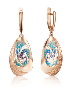 Серьги из золота PLATINA jewelry 02-4071-00, эмаль