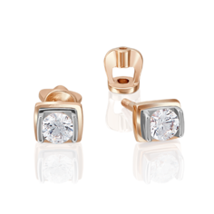 Серьги из золота PLATINA jewelry 02-4204-00, фианит