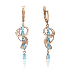 Серьги из золота PLATINA jewelry 02-4210-00, топаз