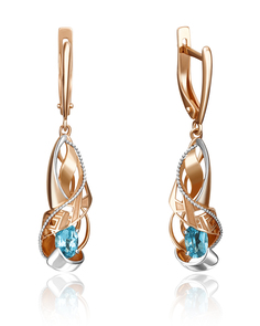 Серьги из золота PLATINA jewelry 02-4236-00, топаз