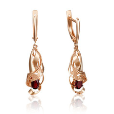 Серьги из золота PLATINA jewelry 02-4236-00, гранат