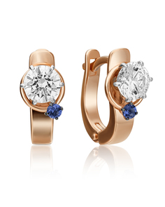 Серьги из золота PLATINA jewelry 02-4244-00, фианит