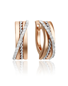 Серьги из золота PLATINA jewelry 02-4341-00, фианит