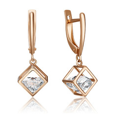 Серьги из золота PLATINA jewelry 02-4343-00, фианит