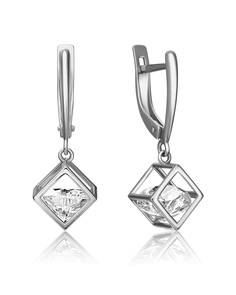 Серьги из золота PLATINA jewelry 02-4343-00, фианит