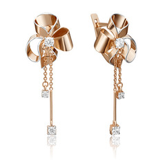 Серьги из золота PLATINA jewelry 02-4349-00, фианит