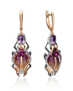 Серьги из золота PLATINA jewelry 02-4353-00, топаз