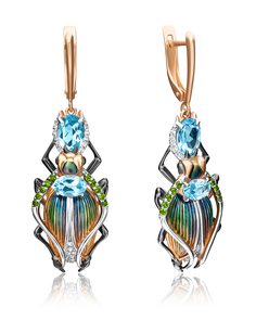 Серьги из золота PLATINA jewelry 02-4353-00, топаз