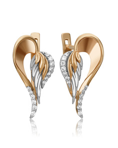 Серьги из золота PLATINA jewelry 02-4358-00, фианит