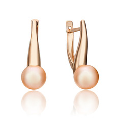 Серьги из золота PLATINA jewelry 02-4360-00, жемчуг культивированный