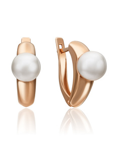 Серьги из золота PLATINA jewelry 02-4361-00, жемчуг культивированный