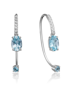 Серьги из золота PLATINA jewelry 02-4365-00, топаз