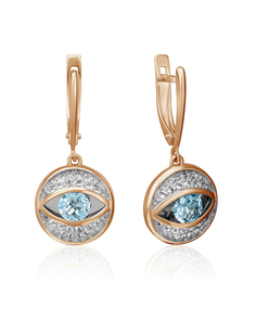 Серьги из золота PLATINA jewelry 02-4383-00, топаз
