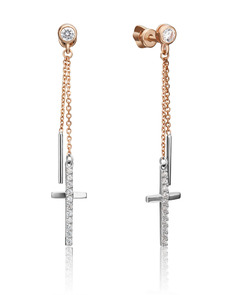 Серьги из золота PLATINA jewelry 02-4395-00, фианит