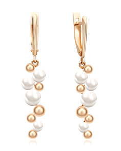 Серьги из золота PLATINA jewelry 02-4415-00, жемчуг культивированный
