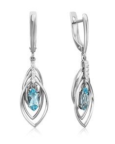 Серьги из золота PLATINA jewelry 02-4465-00, топаз