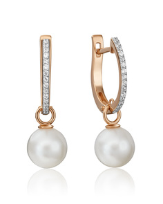 Серьги из золота PLATINA jewelry 02-4471-00, фианит
