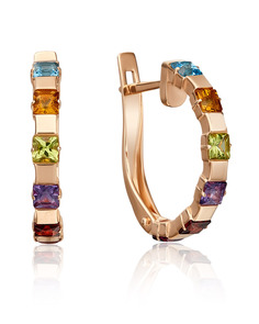 Серьги из золота PLATINA jewelry 02-4475-00, аметист