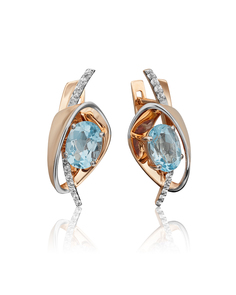 Серьги из золота PLATINA jewelry 02-4476-00, топаз