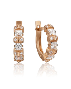 Серьги из золота PLATINA jewelry 02-4487-00, фианит