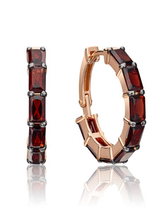 Серьги из золота PLATINA jewelry 02-4490-00, гранат
