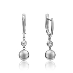 Серьги из золота PLATINA jewelry 02-4492-00, фианит