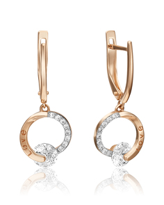 Серьги из золота PLATINA jewelry 02-4495-00, фианит