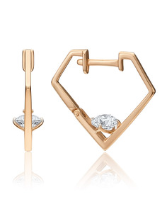 Серьги из золота PLATINA jewelry 02-4496-00, фианит