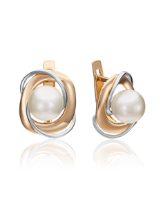 Серьги из золота PLATINA jewelry 02-4498-00, жемчуг культивированный