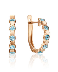 Серьги из золота PLATINA jewelry 02-4518-00, топаз