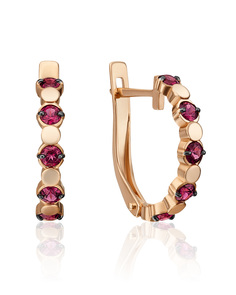 Серьги из золота PLATINA jewelry 02-4518-00, гранат