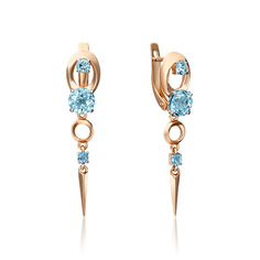 Серьги из золота PLATINA jewelry 02-4526-00, топаз