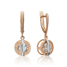Серьги из золота PLATINA jewelry 02-4528-00, фианит