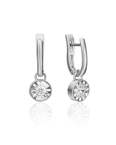 Серьги из золота PLATINA jewelry 02-4531-00, бриллиант