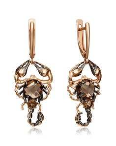 Серьги из золота PLATINA jewelry 02-4532-00, раухтопаз