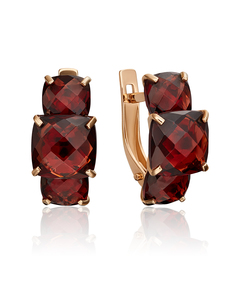 Серьги из золота PLATINA jewelry 02-4556-00, гранат