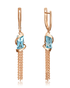 Серьги из золота PLATINA jewelry 02-4563-00, топаз