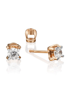 Серьги из золота PLATINA jewelry 02-4587-00, фианит