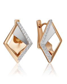 Серьги из золота PLATINA jewelry 02-4605-00, фианит