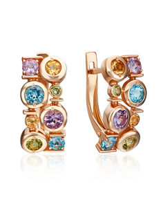 Серьги из золота PLATINA jewelry 02-4671-00, аметист