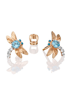 Серьги из золота PLATINA jewelry 02-4679-00, топаз