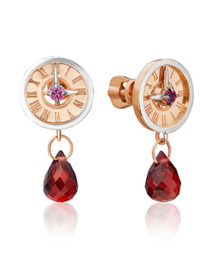 Серьги из золота PLATINA jewelry 02-4715-00, гранат
