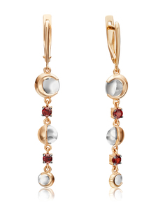Серьги из золота PLATINA jewelry 02-4731-00, гранат