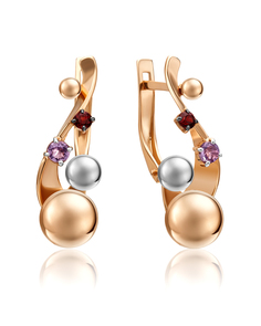 Серьги из золота PLATINA jewelry 02-4771-00, аметист