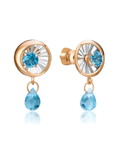 Серьги из золота PLATINA jewelry 02-4775-00, топаз