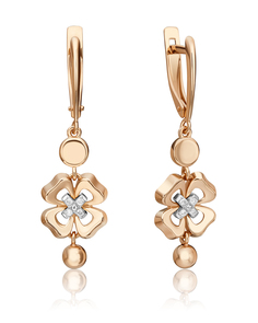 Серьги из золота PLATINA jewelry 02-4815-00, бриллиант